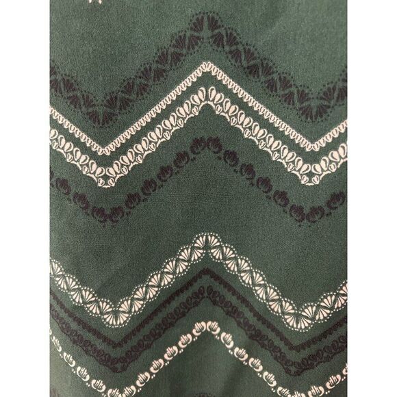 Banana Republic Women Green 3/4 Length Sleeve Chevron Print Blouse Size M - Picture 7 of 9